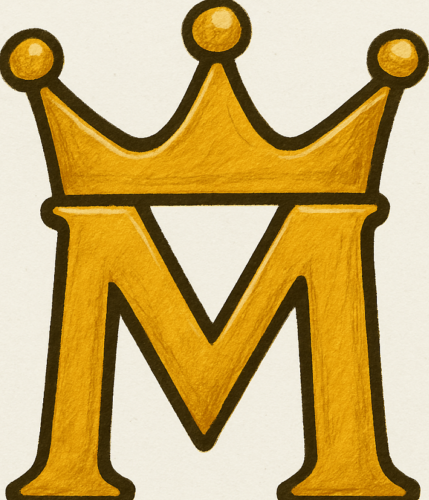 golden m crown illustration